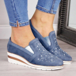 Rhinestone Wedges. Kingad Naiste kevad ja s&uuml;gis 2024 Suures suuruses naiste kingad vabaaja kingad 38 sinine