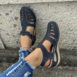 Naiste &uuml;hev&auml;rvilised trendikad sandaalid, suletud varbaga platvormiga Slingback retrokingad, mitmek&uuml;lgsed suvised madala kiiluga kingad 41