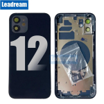 Back Housing Glass Cover For iPhone 12 Pro Max 12 mini with Chassis Frame + SIM Tray + Side Key Parts For 12 black