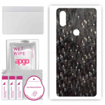 apgo Protective Skin Sticker for the back compatible with Xiaomi Mi Mix 3 5G, Wrap Film, Foil, Vinyl - Pattern Carbon Black Pixel