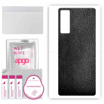 apgo Protective Skin Sticker for the back compatible with TCL Stylus 5G, Wrap Film, Foil, Vinyl - Pattern Black Leather