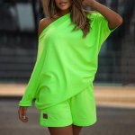 Naiste suvine &uuml;hev&auml;rviline 2 tk/komplekt, &uuml;he &otilde;laga l&uuml;hikesed p&uuml;ksid, vabaaja top komplekt igap&auml;evaseks kandmiseks 2XL roheline