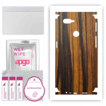 apgo kaitsev nahakleebis tagak&uuml;ljele ja k&uuml;lgedele, mis &uuml;hildub Oppo A12-ga, Full Wrap kile, foolium, vin&uuml;&uuml;l &ndash; muster Tigerwood
