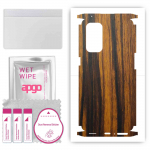 apgo Protective Skin Sticker for the back+sides compatible with Oppo Reno5 Pro 5G, Full Wrap Film, Foil, Vinyl - Pattern Tigerwood