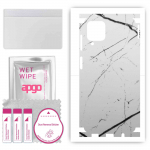 apgo Protective Skin Sticker for the back+sides compatible with Samsung Galaxy A12, Full Wrap Film, Foil, Vinyl - Pattern White Marble