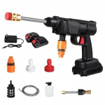 2000W 90bar kaasaskantav juhtmeta survega autopesumasin k&otilde;rgsurve autopesumasin veep&uuml;stolite puhasti reguleeritav otsik 2*Batteries