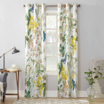 Lilled Lehed Liblikaga Akknakardinad Elutuppa Luksuslik Magamistoakardin K&ouml;&ouml;girulookardin Kardinad 135W x 60H(cm) x1