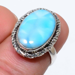 Natural Republic Larimar Gemstone 925 Tahke Sterling H&otilde;be Kingitus S&otilde;rmus S.6 U8t26 blue