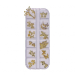 K&uuml;&uuml;nemaal 12 segatud s&auml;ravat stiili Kolmem&otilde;&otilde;meline dekoor S&auml;delev DIY Ruudustik Luksuslik manik&uuml;&uuml;r Liblika ornament A