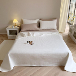 Korea &Uuml;hev&auml;rviline Valge Puuvillane Tepitud Voodikate Premium Kvaliteet Pehme Tekk Kahekohalise Voodi Madratsikatted Kuningliku Suurusega Voodipesu 110x150cm 1pc