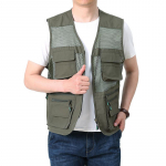 Uus meeste vest suvine mitme taskuga fotograafia kalastusvest hingav vest t&ouml;&ouml;jope top M sinine