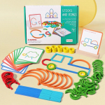 Montessori 3D lauaarvuti puslem&auml;ng Tangram matemaatika m&auml;nguasjad ehitusplokid tahvli v&auml;rvi kujuga m&auml;ngud Harivad m&auml;nguasjad poistele t&uuml;drukutele kingitus