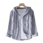 Meeste p&auml;ikesekaitse s&auml;rk kapuutsiga &uuml;herealine triibuline printimine pikkade varrukatega n&ouml;&ouml;riga kardigan lahtine UV-vastane pluss suurus vabaaja XL hall