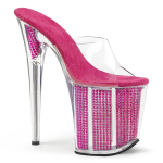 Naiste platvormsandaalid 20 cm sussid Kitsas kont Open-toe K&otilde;rged kontsad Kristall Kitsas teemant Pole dance kingad Mudel Catwalk Kleitkingad YKC 42 pink