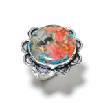 Spiny Oyster Gemstone Handmade 925 Sterling Silver Jewelry Ring Size 7 y6q34