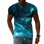 Vihmapiiska loomingulise mustriga meeste 3D-prindiga T-s&auml;rk, mood, vabaaja isiksus, looduskaunis maastik, suure kaelusega l&uuml;hikeste varrukatega topp L