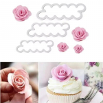 3 TK 3D rooside tr&uuml;kkimine L&otilde;ikamine isetegemise koogikaunistus Fondant reljeef plastist vorm K&ouml;&ouml;k K&uuml;psetamine Kondiitritooted T&ouml;&ouml;riista tarvikud 3PCS/SET