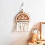 Makramee Kootud Seina Riputatav Vaip Boho Boheemlaslik Kodu Tuba Kunst Dekor K&auml;sitsi valmistatud valge