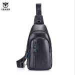 BULLCAPTAIN Ehtne nahast Crossbody kotid Meeste nahast &otilde;lakotid Meeste rinnakotid Moodsad reisikotid Mehe postikoti kott Meessoost 18x5.5x32cm must