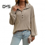 Naiste topid rev&auml;&auml;ridega n&ouml;&ouml;bid, pikkade varrukatega plaaster, taskupulber, &uuml;hev&auml;rvilised avara liistusega kudumistopid S aprikoosi