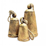 3 Suure Koonuse Harmoonia Vanaaegse Lehmakella Komplekt K&auml;sitsi valmistatud Rustikaalne J&otilde;ulude Riputatav Kell N&ouml;&ouml;ril Vanaaegne Harmoonia Kell Maastiilis Riputatav kell