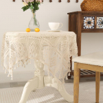 Pitsist laudlina pulmade ristk&uuml;likukate laudadele Rustic Vintage valge lauakate V&auml;ike lauakate pulmadeks Halloweeni peoks &otilde;htus&ouml;&ouml;k, puhkus 60*60cm beež