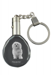 Havanese, Havanese Cuban Bichon, Bich&oacute;n Havan&eacute;s - pendant with a photo of a dog, crystal key ring in a gift box, a unique gift by Art-Dog