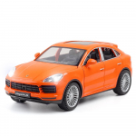1/24 Porsche Cayenne S Maastur Sulamist Auto Mudel Valatud Metallist S&otilde;idukid Simulatsioonheli ja valgusega Autode M&auml;nguasjad Kogumisobjektid Laste S&uuml;nnip&auml;evakingitused oranž