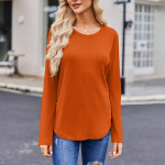 Naiste mood &uuml;hev&auml;rvilised &uuml;mara kaelusega pikkade varrukatega T-s&auml;rk vabaaja s&uuml;gistopsid M