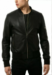 AL KHALID UUS DESIGNER Meeste must nahkjakk 100% ehtsast lambanahast Moto Biker jope XS must
