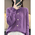 S&uuml;gis- ja talvine naiste sviiter kampsun, &uuml;mmargune kaelus, praetud taigna keerdumine kampsun, l&otilde;dva kudumisega s&auml;rk XL