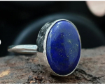 Lapis lazuli v&auml;&auml;riskiviga s&otilde;rmus, 925 sterlingh&otilde;bedast s&otilde;rmus, Naiste s&otilde;rmus, Kingitus talle, K&auml;sit&ouml;&ouml; s&otilde;rmus, Bezel-s&otilde;rmus, H&otilde;bedast ehted 6