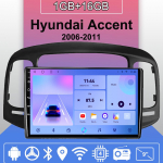 Android Carplay Autoraadio Hyundai Accent 2006-2011 jaoks Multimeediapleier Peaseade Stereo GPS-navigatsioon BT WIFI 2+32GB 1+16GB must