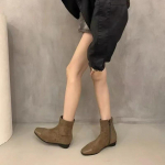 2024. aasta kvaliteetsed naistejalatsid pahkluu naiste saapad Elegantsed, moodsad naiste saapad, &otilde;mblemine, kandiline varvas, k&uuml;lgmine t&otilde;mblukk, madala kontsaga kingad naistele 35 must