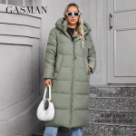 GASMAN 2024 Naiste talvejope Pluss suurus L-6XL Naiste mantel Kaubam&auml;rk Fashion Paks puuvill Tuulekindel Kapuutsiga parkas 84552 L must
