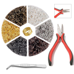 H&uuml;ppes&otilde;rmused ja ehetangid ehete valmistamiseks, 1203 tk ehete kaelakee paranduskomplekt k&otilde;rvar&otilde;ngaste, kaelakeede, s&otilde;rmuste, k&auml;ev&otilde;rude meisterdamiseks, 6mm