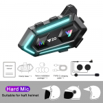 Y20 Bluetooth mootorrattakiivri peakomplekt RGB valgustusega HD stereo k&auml;ed-vabad m&uuml;rasummutus traadita mootorratta k&otilde;rvaklapid 1000mah