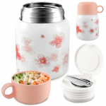 Isolatsiooniga toidutermos kokkupandava lusikaga 500ml/17oz Isolatsiooniga supitass 316 roostevaba teras vaakumisolatsiooniga toidutermos lekkekindel