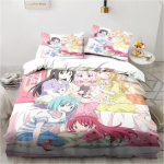 Puella Magi Madoka Magica Voodipesukomplekt Poistele T&uuml;drukutele Twin Queen Suurus Tekikott Padjap&uuml;&uuml;r Voodi Laps T&auml;iskasvanu Mood Kodu Tekstiil 70x133cm 2pcs white