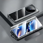 360 metallist t&auml;iskaitsega karastatud klaasist &uuml;mbris Vivo X200 Pro X200pro p&otilde;rutuskindel kaitseraua tagakaas Vivo X 200 X100 Pro jaoks For Vivo X200 Pro must