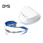 Norskamisvastane huulik, reguleeritav BPA lateksivaba meeste naiste universaalne, parem &ouml;&ouml;une norskamisvastane suukaitseseade valge/sinine