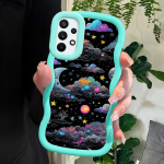 V&auml;rvitud mustriga Big Wave Edge pehmest silikoonmaterjalist Macaron telefoni&uuml;mbris, p&otilde;rutuskindel kaitsev kummist korpus Samsung Xiaomi Poco Redmi jaoks Samsung S25 5G valge