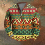 Meeste Retro Casual gradienttr&uuml;kiga kampsun XXXXL