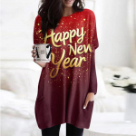 Naiste tr&uuml;kiv&auml;rviga O-kaelusega dressipluus, pikkade varrukatega tr&uuml;kitud s&auml;rkkleit, suur, avaras vormis taskutega pullover XXL