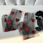 Punase s&uuml;dame tikandid Kawaii printsessi sokid suvised &uuml;li&otilde;hukesed l&auml;bipaistvad v&otilde;rgust pitsist sokid Sweet Girl Must valge lahtised pikad sokid valge