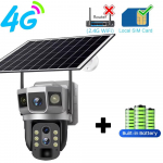 3 objektiiviga 4G SIM p&auml;ikesekaamera 12MP sisseehitatud akuga p&auml;ikeseenergial t&ouml;&ouml;tav veekindel v&auml;listingimustes 6K &ouml;&ouml;n&auml;gemine nutika kodu turvakaitse 4G camera