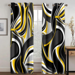 Odavad Kaasaegsed Abstraktsed Kollased Hallid Geomeetrilised Spiraalsed Kardinad Akendele Elutupp Magamistuba Ruumi Kaunistus 2 T&uuml;kki cortinas 100W130H(CM)40x51in&rod pocket