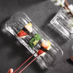 Jaapani Klaasist Sashimi Taldrik Glacier Sushi K&ouml;&ouml;gin&otilde;ud Taldrik Lauan&otilde;ud &Otilde;htus&ouml;&ouml;k Kook S&ouml;&ouml;gikoht Baar Kodu Aed 23.5cm puhas