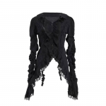 Lolita Vintage Gooti Pitspluusid Naiste Y2k Tume Esteetika Ebakorrap&auml;rased Pluusid Yamamoto Stiil Grunge Kellukavarrukatega S&auml;rk XL must