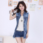 Teksajakk Kevadjope varrukateta kantud kardigan &Uuml;herealine Casacos Jean jakid naistele M